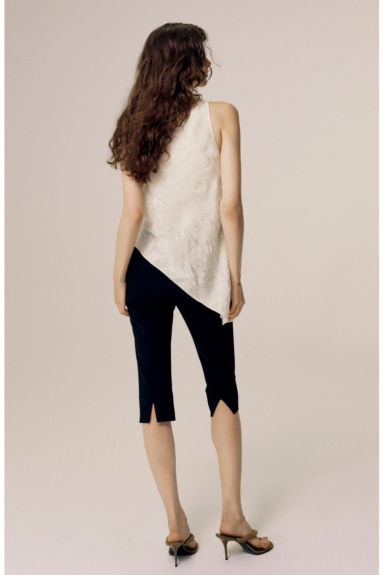 Mara Jacquard Asymmetric Top, Alternate, color, ECRU
