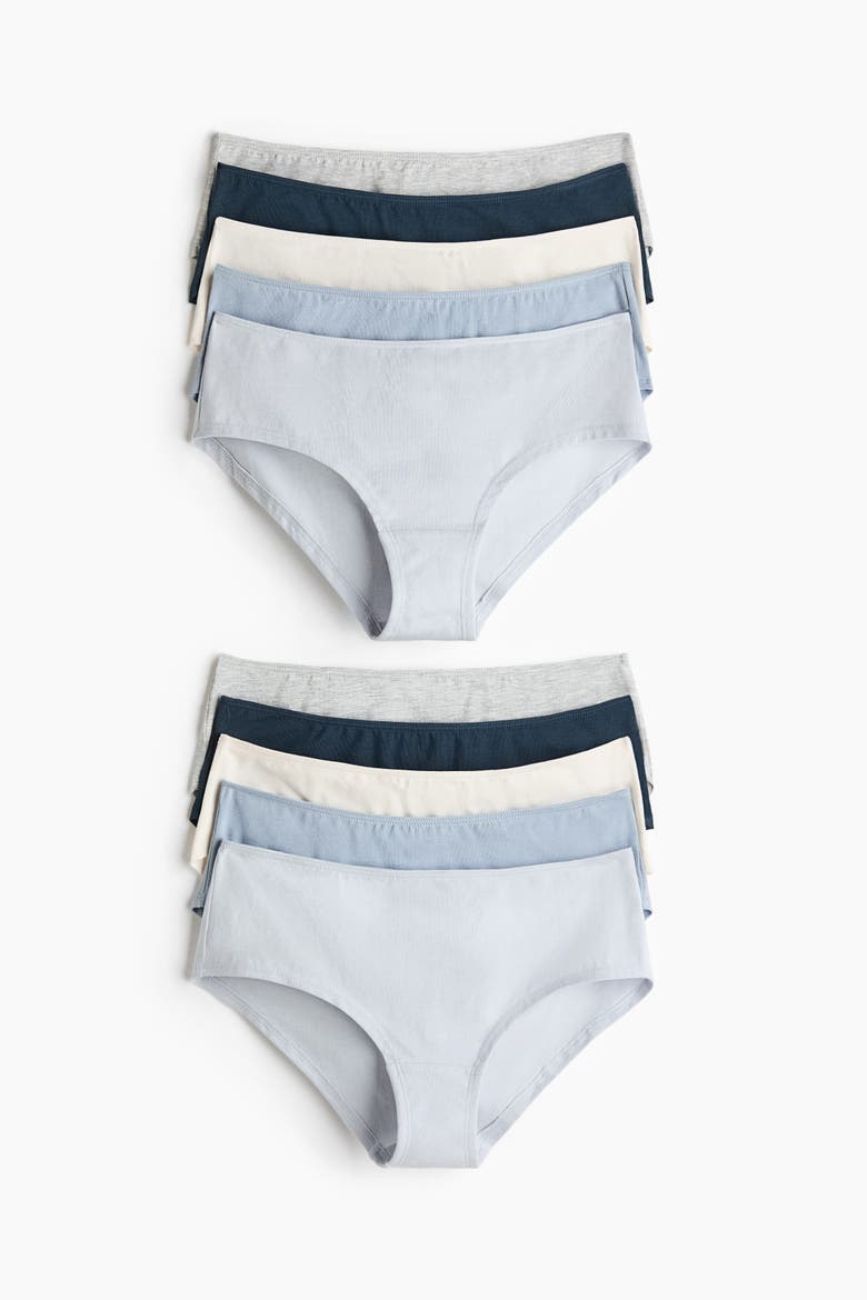 10-pack cotton hipster briefs, Main, color, Dusty blue/light gray melange