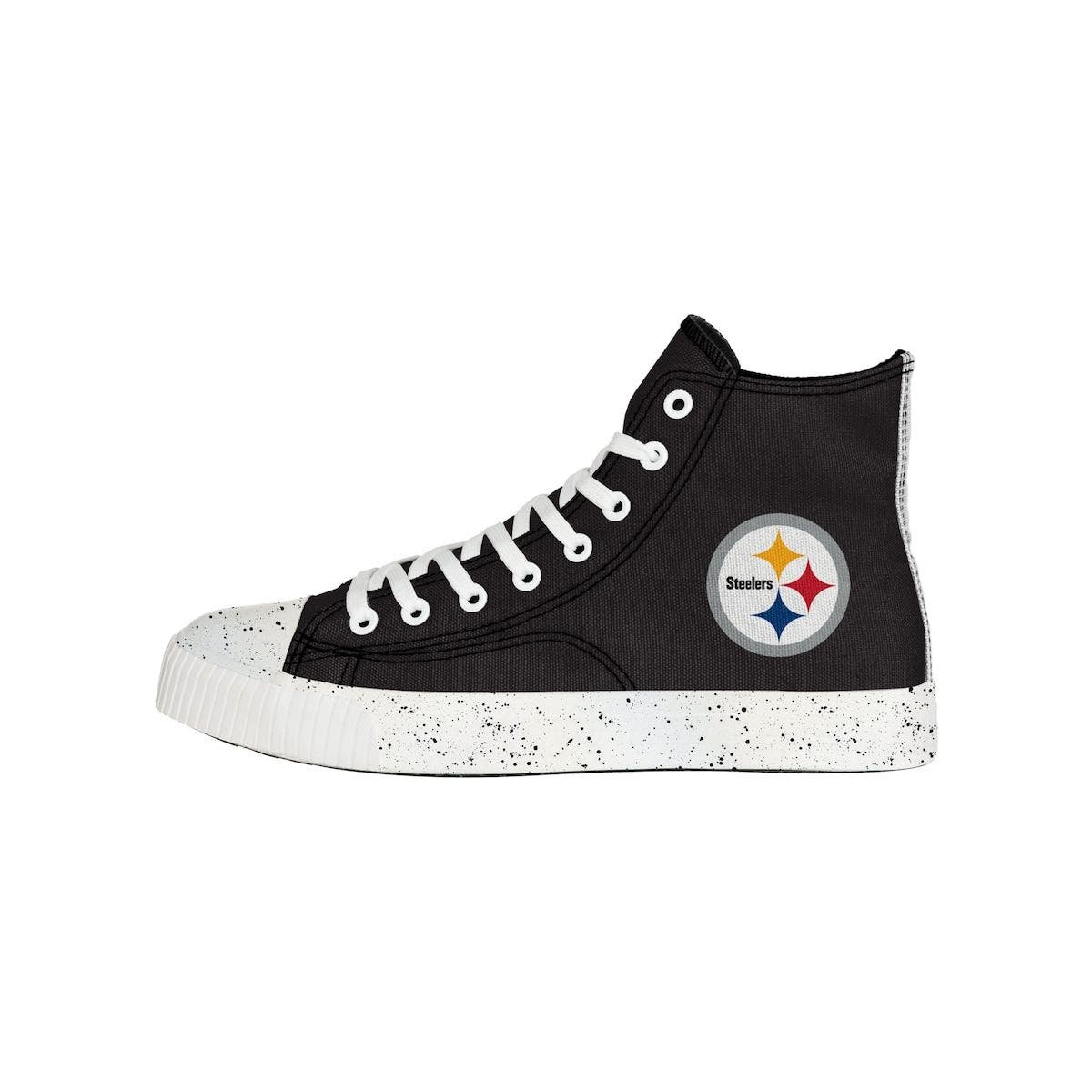 FOCO Men's FOCO Pittsburgh Steelers Paint Splatter High Top Sneakers, Alternate, color, 