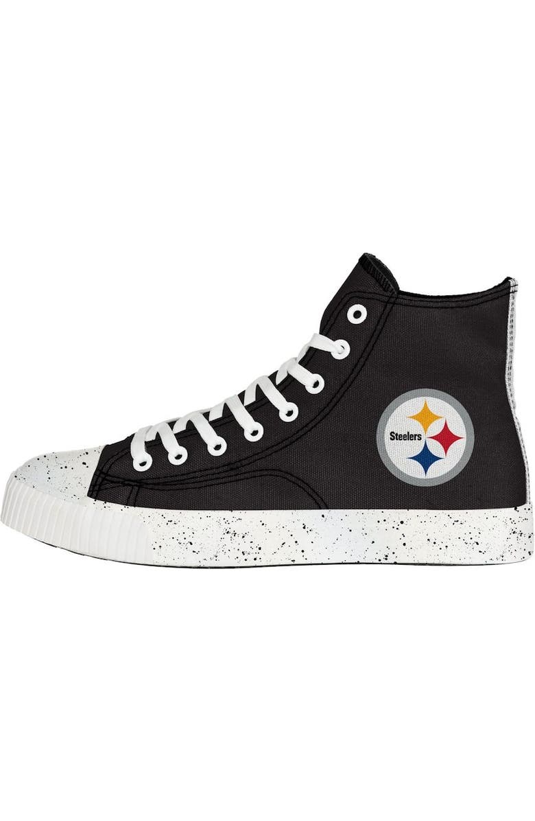 FOCO Men's FOCO Pittsburgh Steelers Paint Splatter High Top Sneakers, Alternate, color,