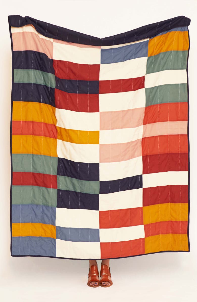 ANCHAL Naari Check Quilted Throw Blanket, Alternate, color, 