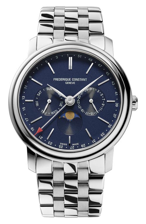 Frederique Constant Men's Swiss Classics Business Stainless Steel Bracelet Watch 40mm In Silverone