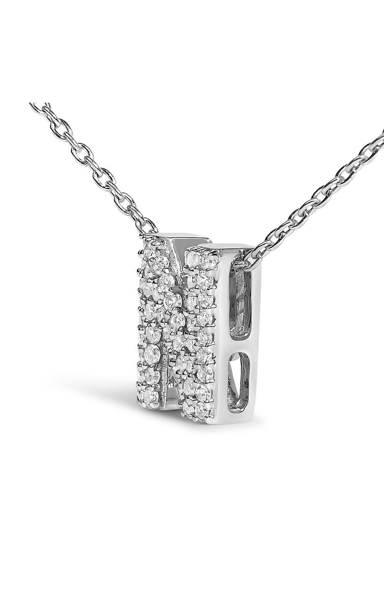 Haus of Brilliance 10K Gold Diamond Accent "A-Z" Initial Bubble Pendant Necklace, Alternate, color, White | N