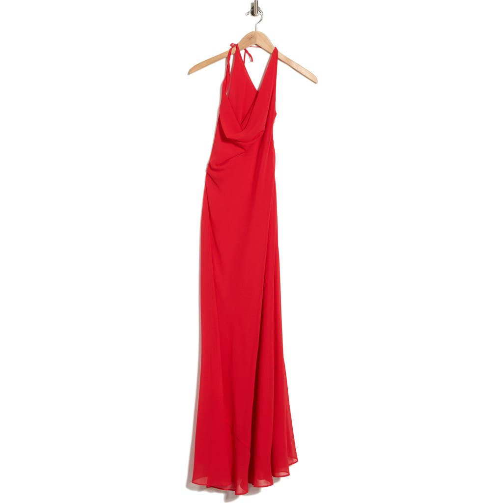 Bardot Cherie Cowl Neck Maxi Dress In Deep Red