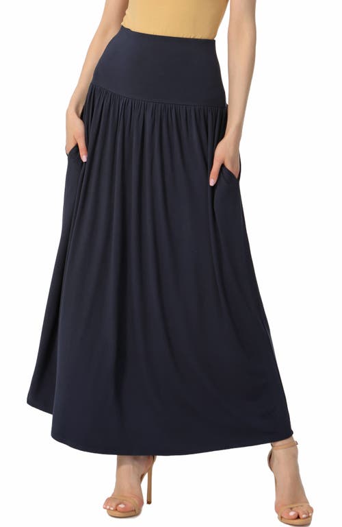 Kimi & Kai Tiered Maxi Skirt In Blue