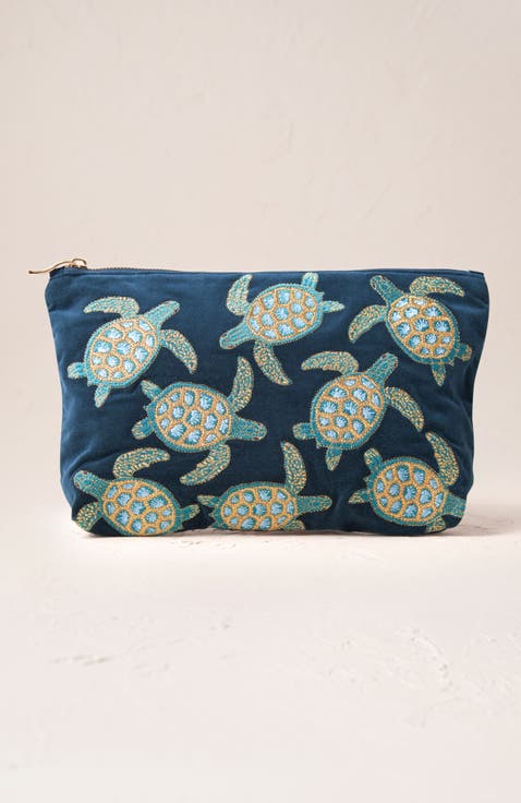 Turtle Conservation Velvet Everyday Pouch