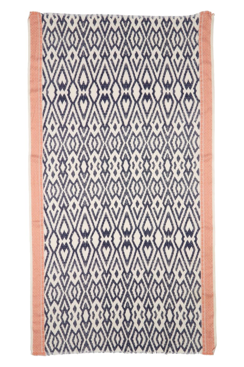 Ikat Scarf, Alternate, color, NAVY/ CREAM