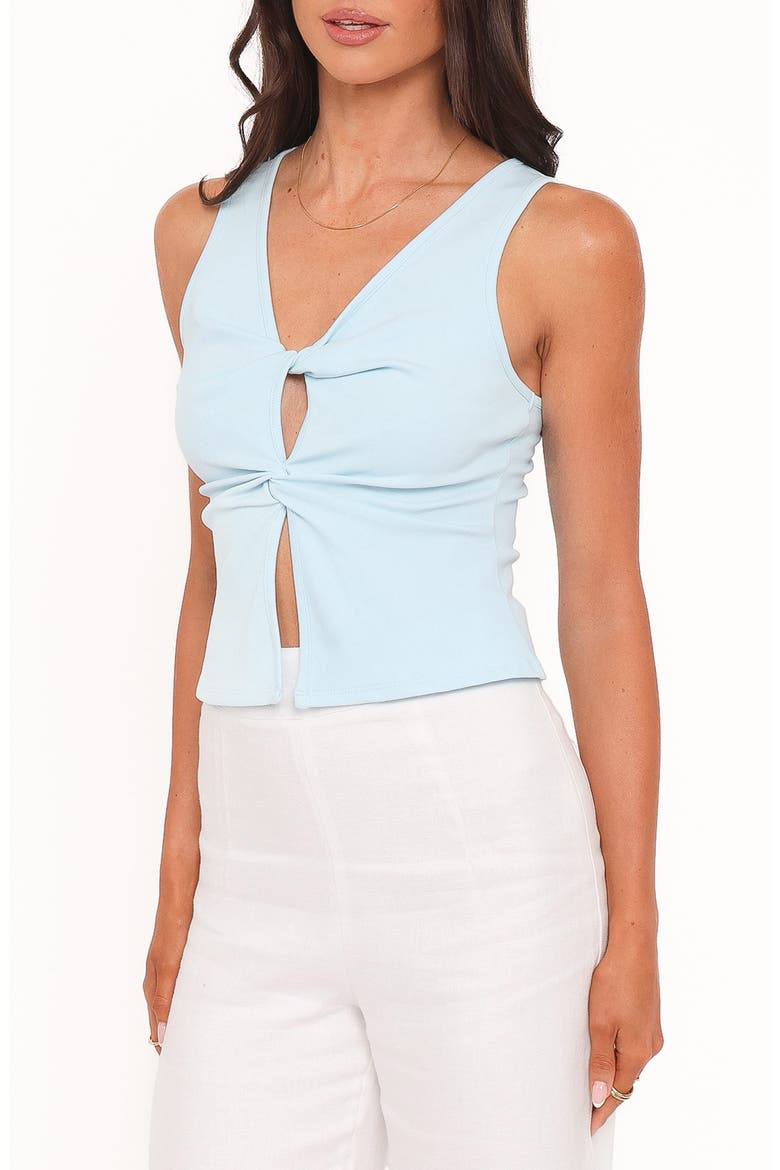 Emmeline Twist Front Top, Alternate, color, PALE BLUE