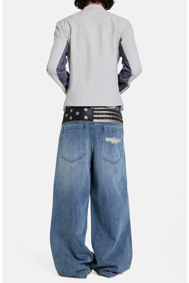 USA Flag Appliqué Low Rise Colossus Jeans, Alternate, color, DENIM