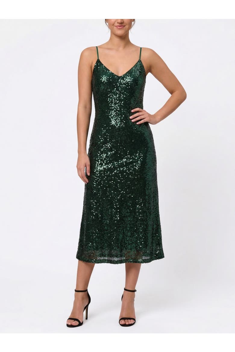 Evangline Sleeveless Midi Dress, Main, color, Green Ombre