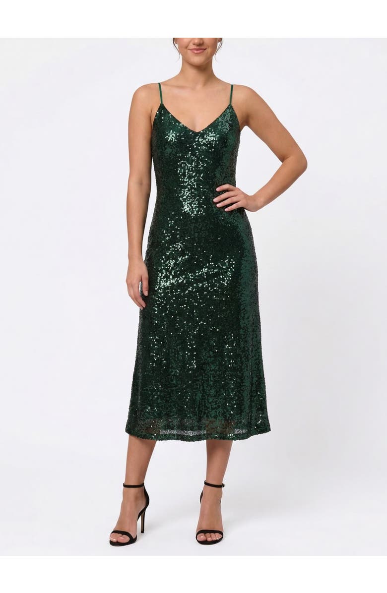 RACHEL Rachel Roy Evangline Sleeveless Midi Dress, Main, color, Green Ombre