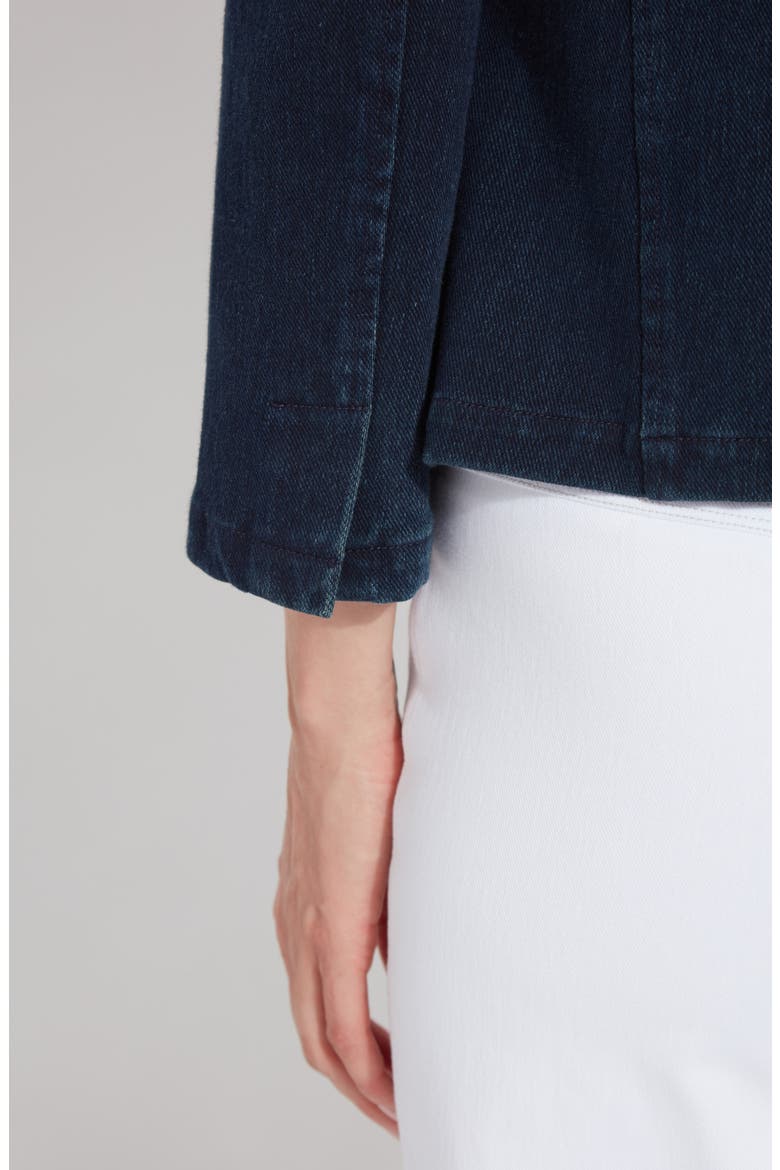 'Lyssentials Della Denim Crop Blazer, Alternate, color, INDIGO