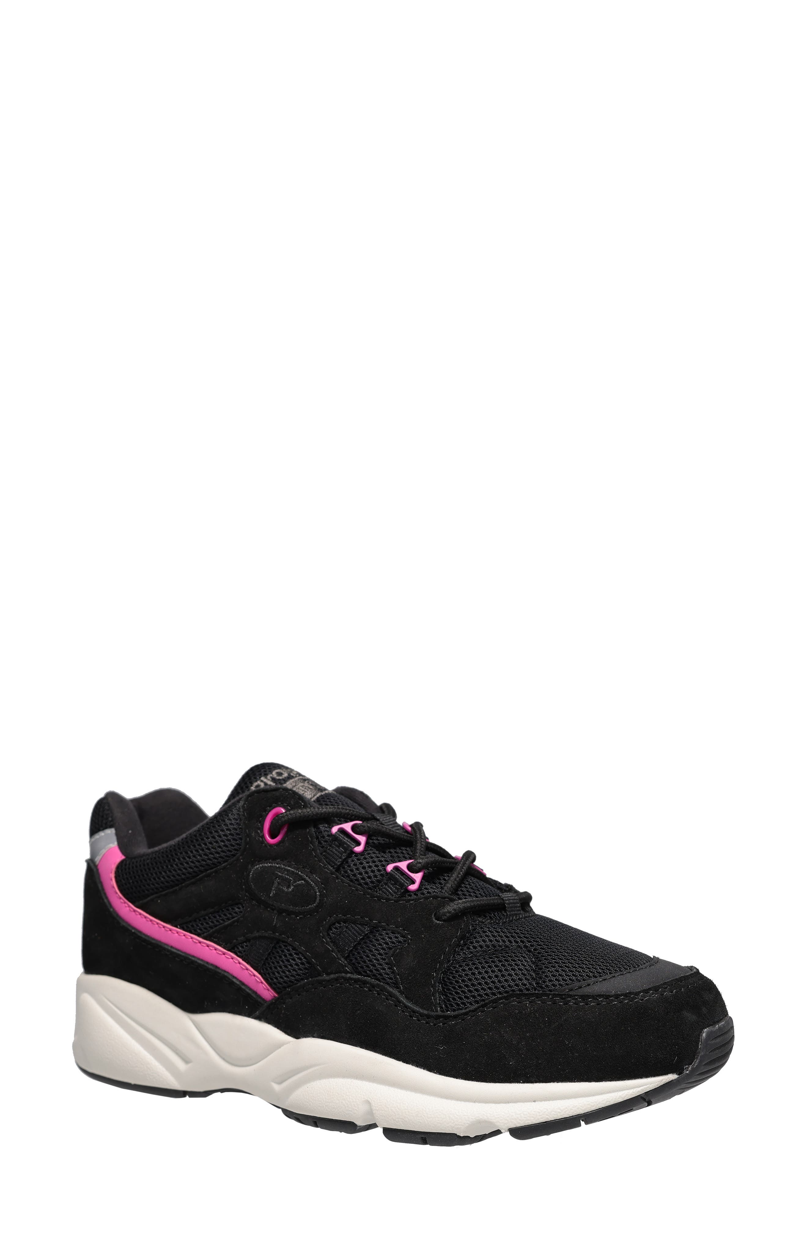 Propét Stability Fusion Sneaker, Main, color, Black/ Pink