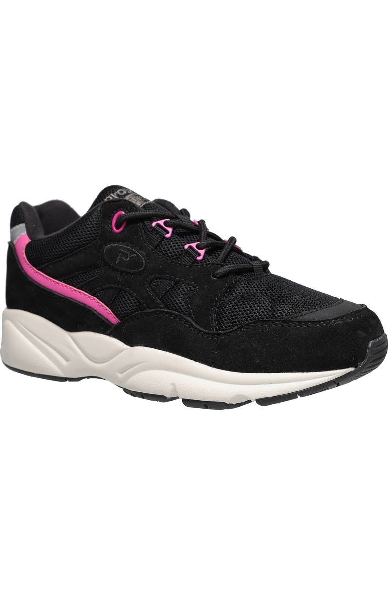Propét Stability Fusion Sneaker, Main, color, Black/ Pink