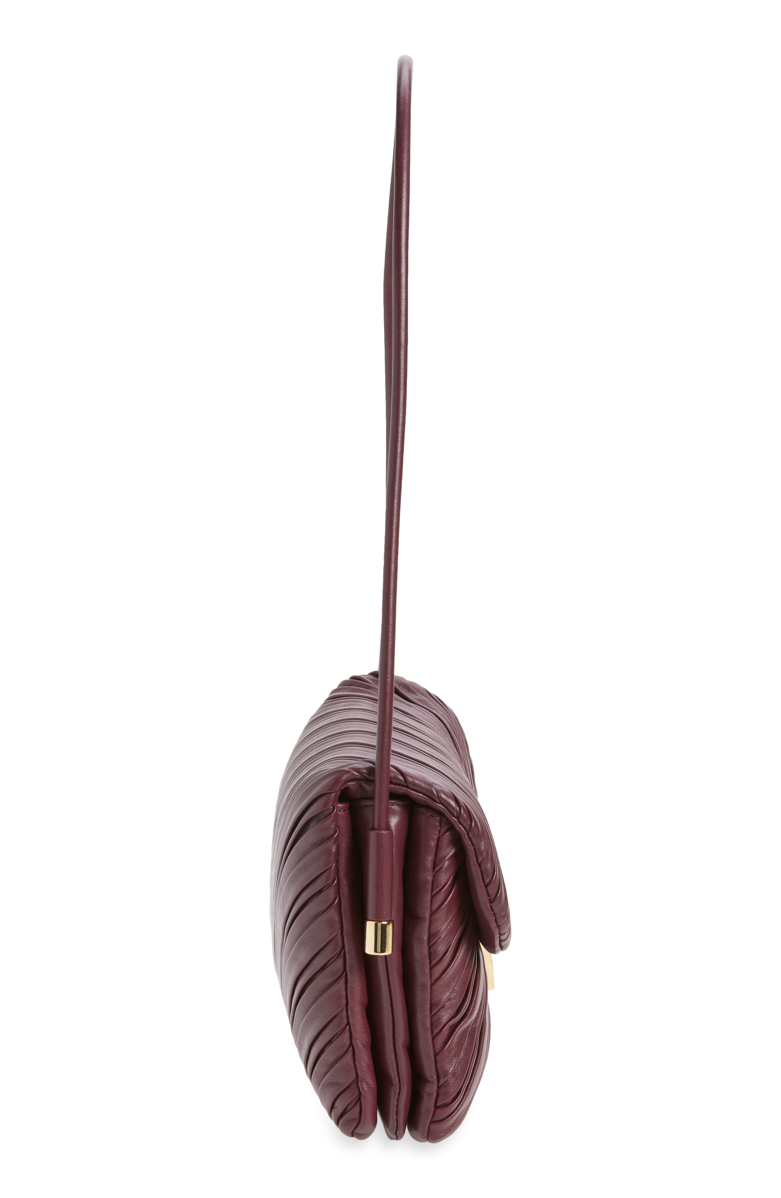 Dorian Leather Clutch, Alternate, color, BURGUNDY