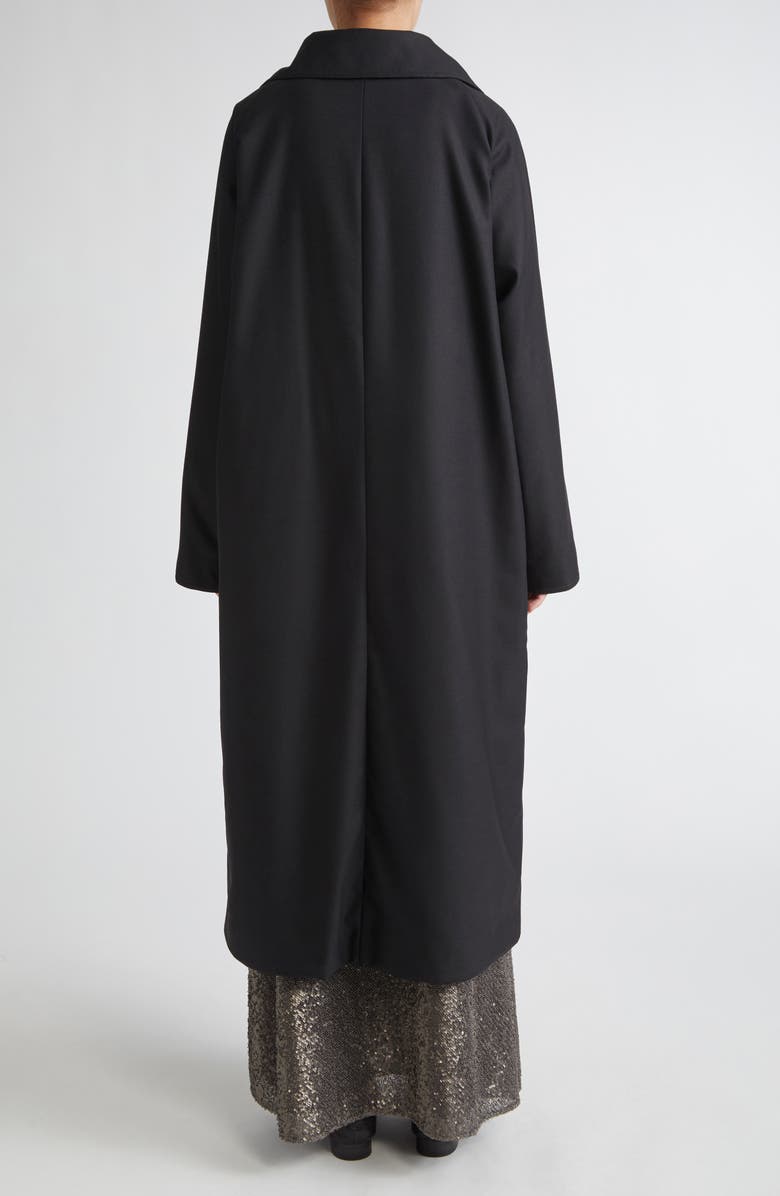 Herno Belted Reversible Fluid Wool Blend Gabardine & Nylon Ultralight Trench Coat, Alternate, color, Nero