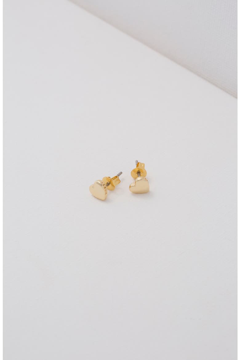 Harly Heart Stud Earrings, Alternate, color, GOLD