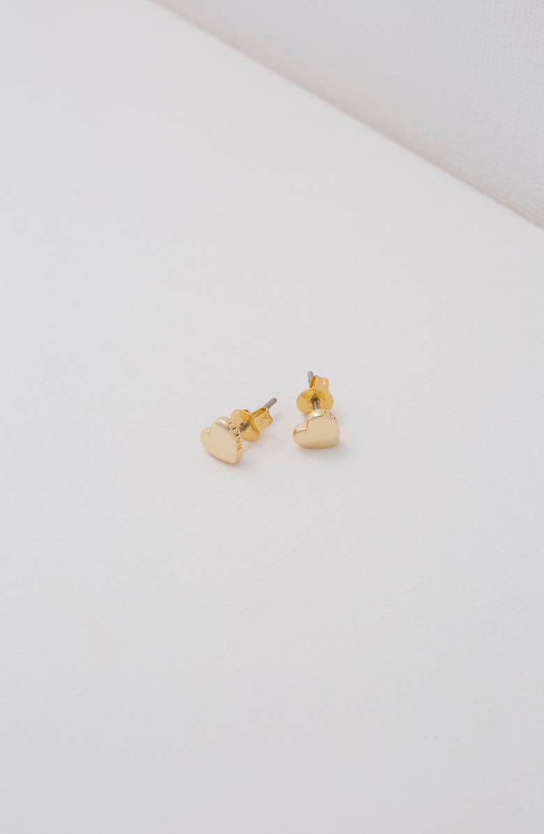 Ted Baker London Harly Heart Stud Earrings, Alternate, color, Gold