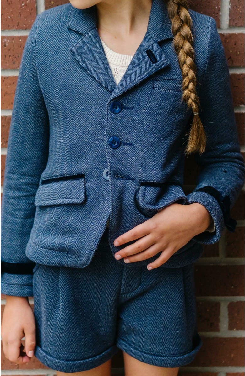 Hope 
Henry Girls
 Fleece Dress Short, Kids, Alternate, color, Navy Herringbone Fleece