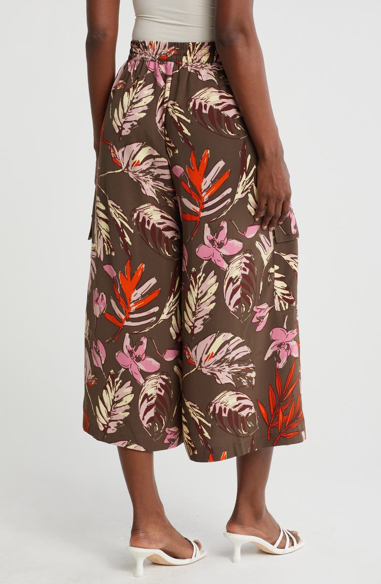 Adrianna Papell Cargo Pull-On Pants, Alternate, color, Fatigue Sketched Botanics