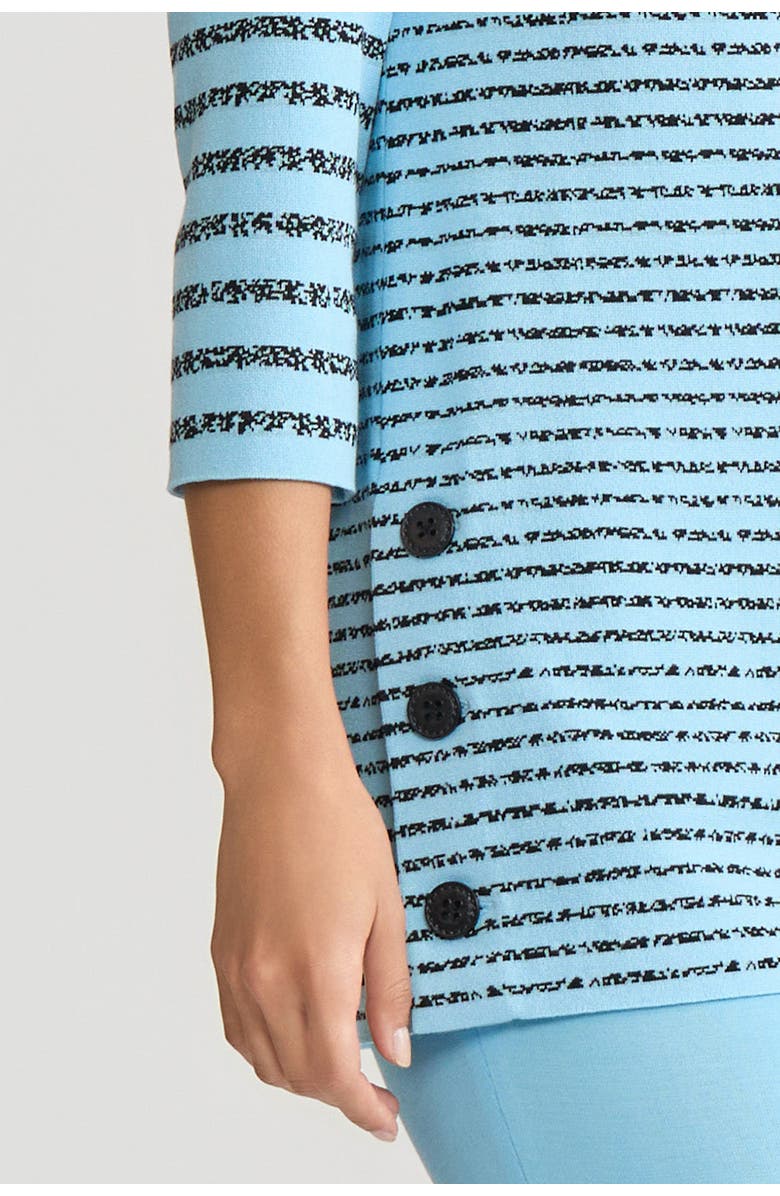 Ming Wang Horizontal Stripe Soft Knit Tunic, Alternate, color, Serene/Black