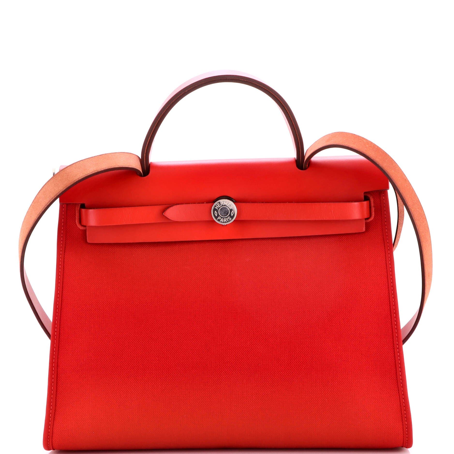 Herbag Zip Leather and Toile 31, Main, color, Red