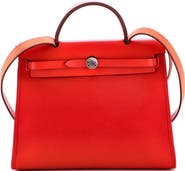 Pre-Owned Hermes Herbag Zip Leather and Toile 31