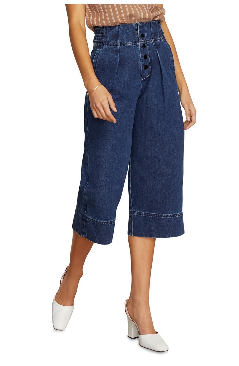 Habitual Button Fly High Rise Wide Leg Crop Nonstretch Jeans, Main, color,