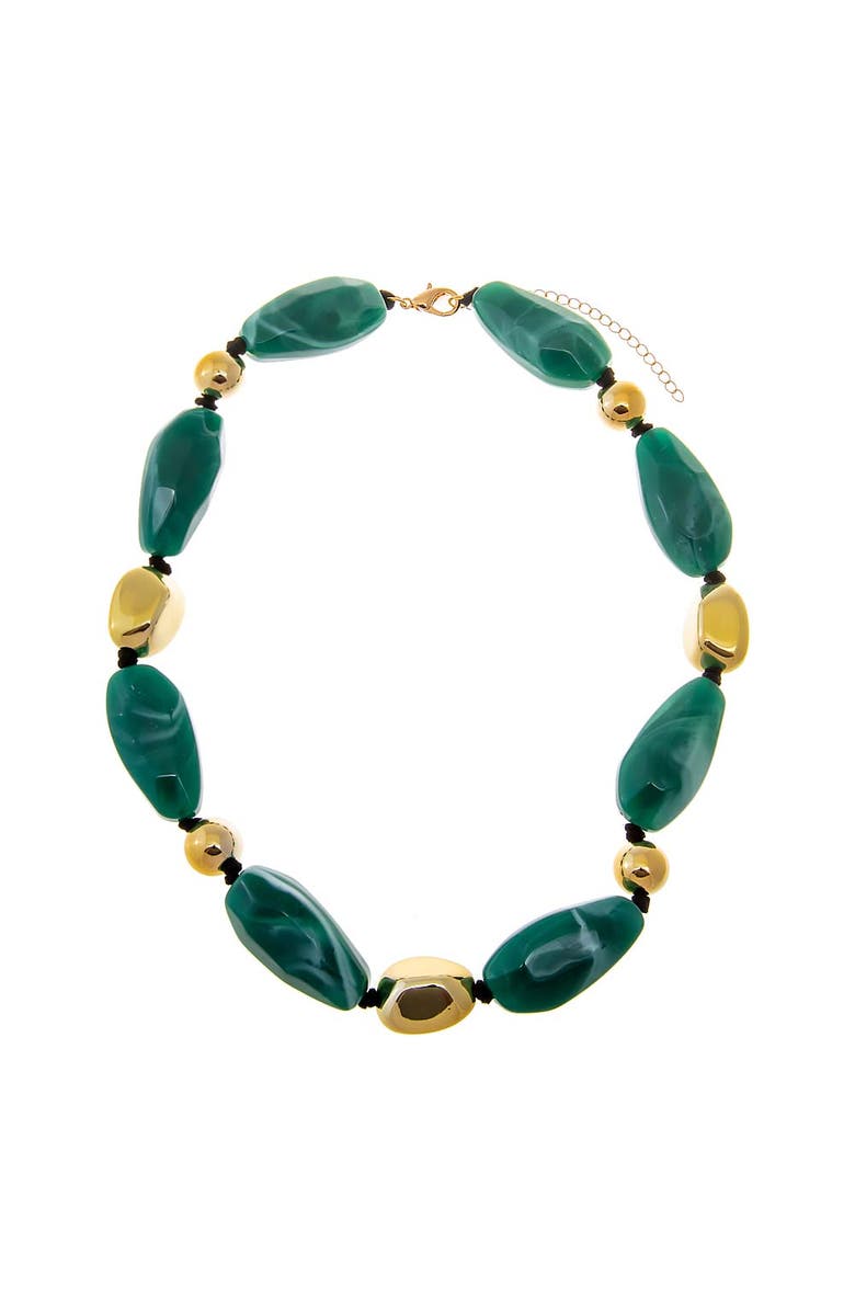 BY ADINA EDEN Chunky Green & Gold Bead Necklace, Alternate, color, Green And Gold