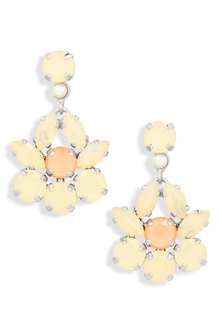 Heartbloom Drop Earrings, Main, color, SAND OPAL/ CLEM/ PEARL