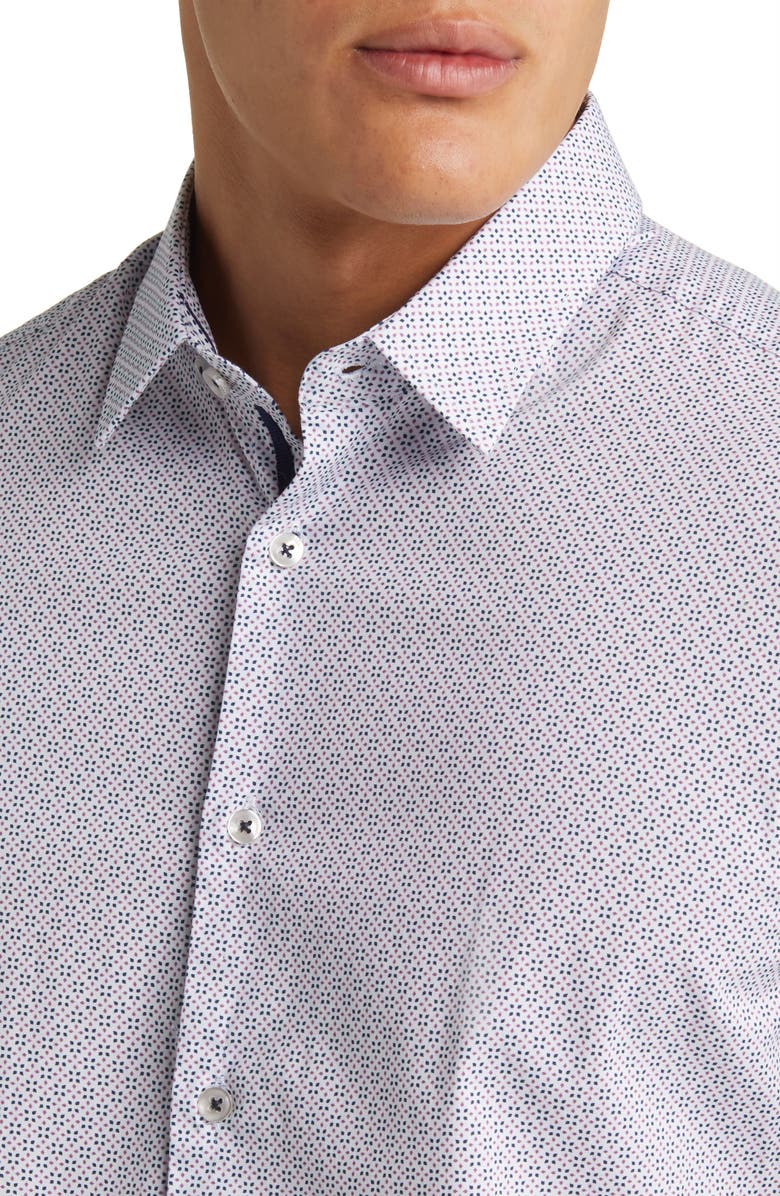 Stone Rose Geometric Print Button-Up Shirt, Alternate, color, 