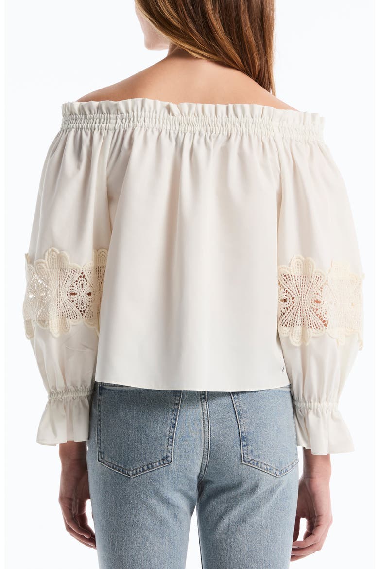 Embroidered Off-the-Shoulder Long Sleeve Top, Alternate, color, START WHITE