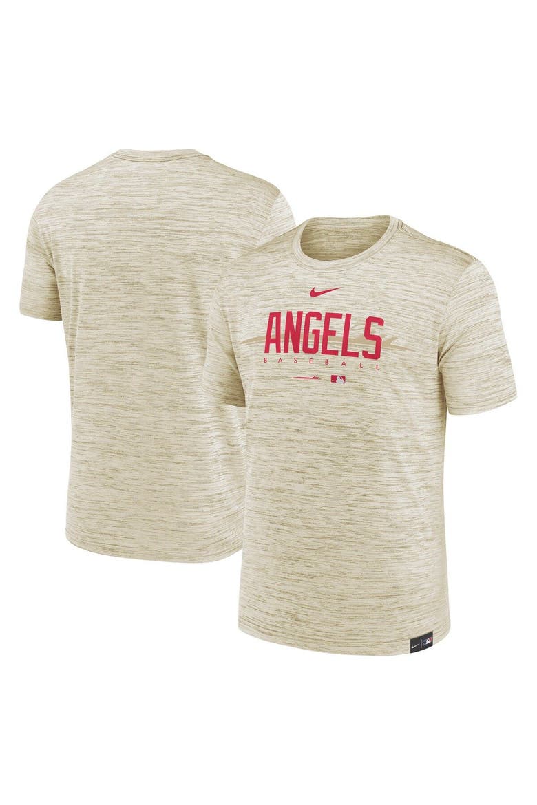 Men's Nike Cream Los Angeles Angels City Connect Velocity Practice Performance T-Shirt, Main, color, Cream