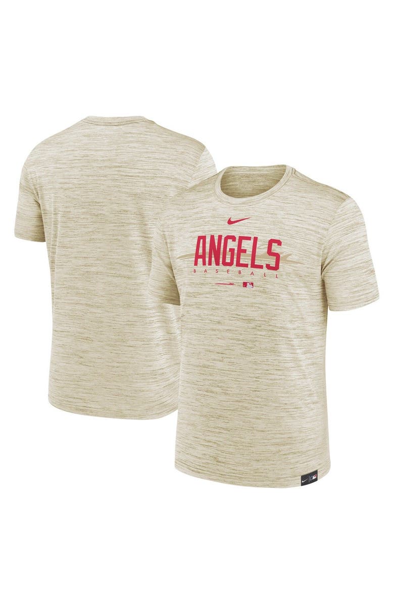Nike Men's Nike Cream Los Angeles Angels City Connect Velocity Practice Performance T-Shirt, Main, color, Cream