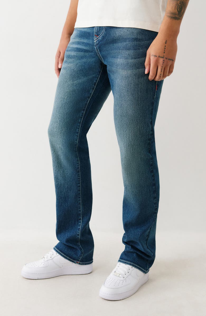 True Religion Ricky Flap Pocket Straight Leg Jeans, Alternate, color, Medium Abyss