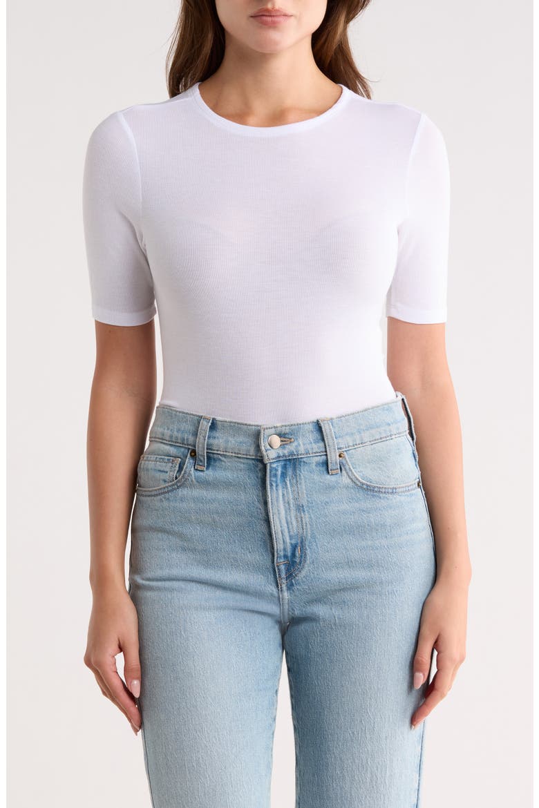 Jane Fitted Crewneck T-Shirt, Main, color, TRUE WHITE
