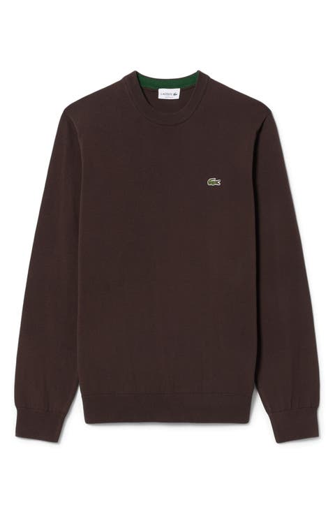 Solid Cotton Jersey Crewneck Sweater