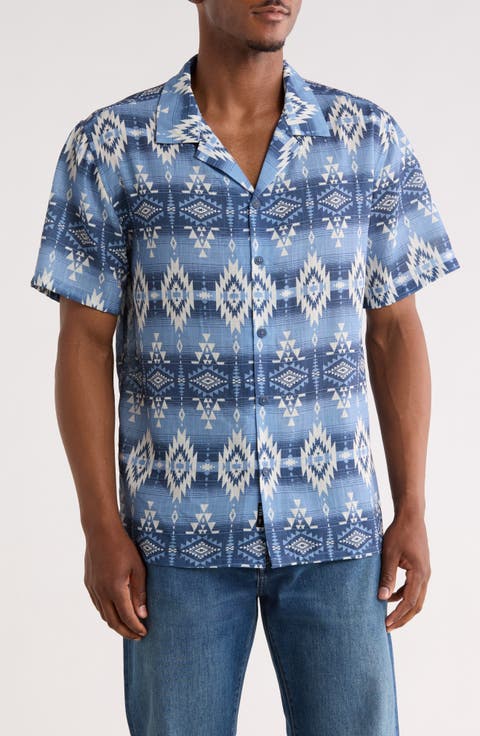 Geometric Print Camp Shirt