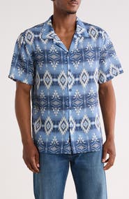 Frye Geometric Print Camp Shirt