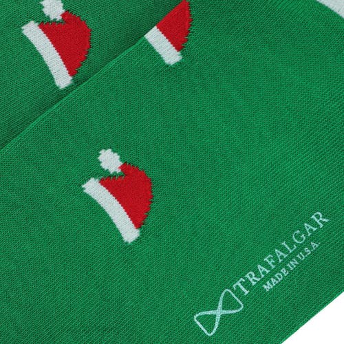 TRAFALGAR TRAFALGAR KRINGLE SANTA HAT OVER THE CALF CHRISTMAS MERCERIZED COTTON SOCKS