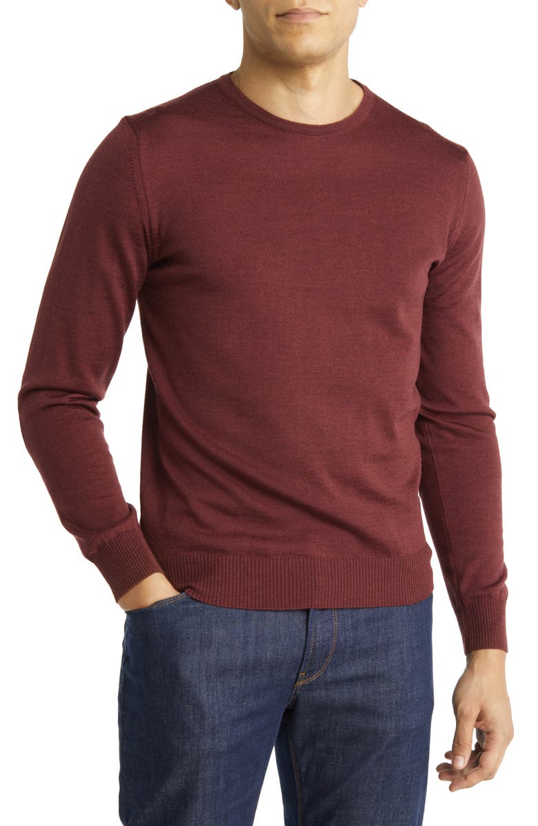 Emanuel Berg Fine Gauge Merino Wool Crewneck Sweater, Main, color, 