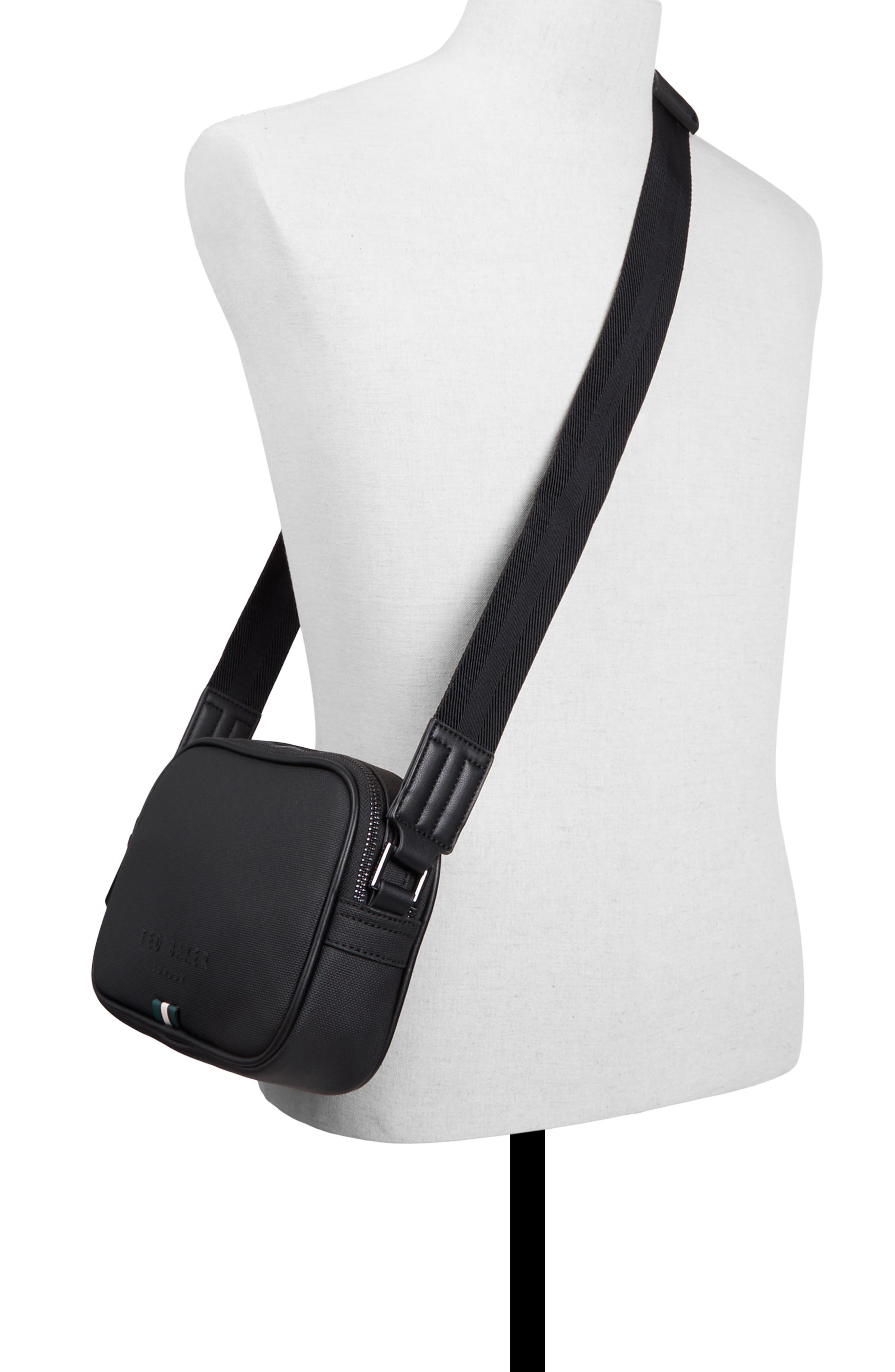 Ted Baker Elgin Crossbody Bag, Alternate, color, Black Tech Embossed