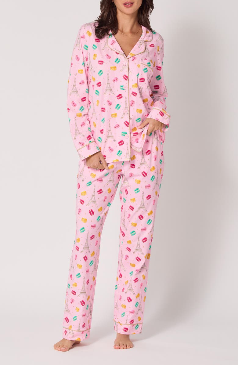 BedHead Pajamas Print Jersey Pajamas, Main, color, Eiffel For You