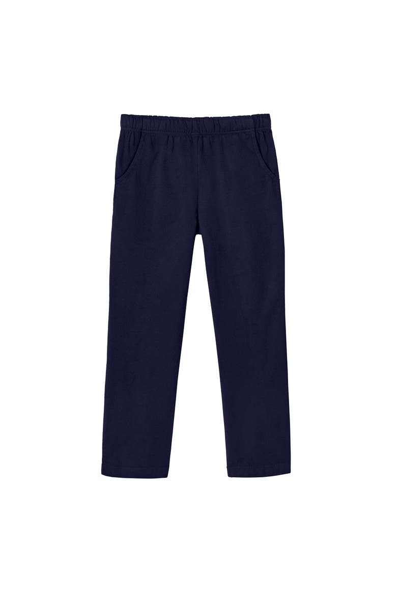 Baby Girls UPF 50+ Soft 100% Cotton Jersey Pocket Pants, Main, color, Navy