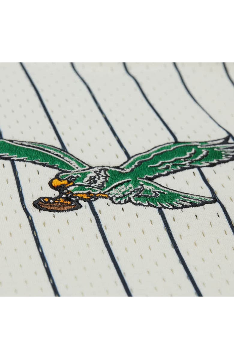 Mitchell & Ness Men's Mitchell & Ness  Cream Philadelphia Eagles Vintage Logo Final Seconds Full-Button Mesh Top, Alternate, color, 
