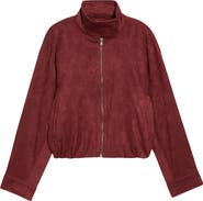KITTENISH Faux Suede Bomber Jacket