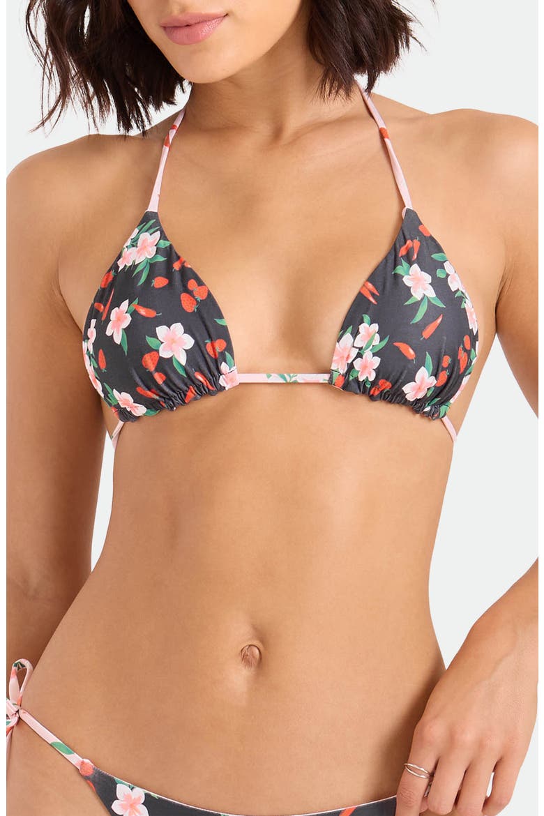 Sweet and Spicy Triangle Reversible Swim Top, Main, color, BLACK