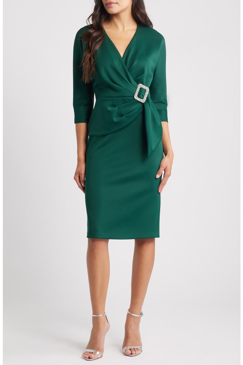 faux wrap cocktail dress Vera Asymmetric Cocktail Dress 0 / Passionfruit