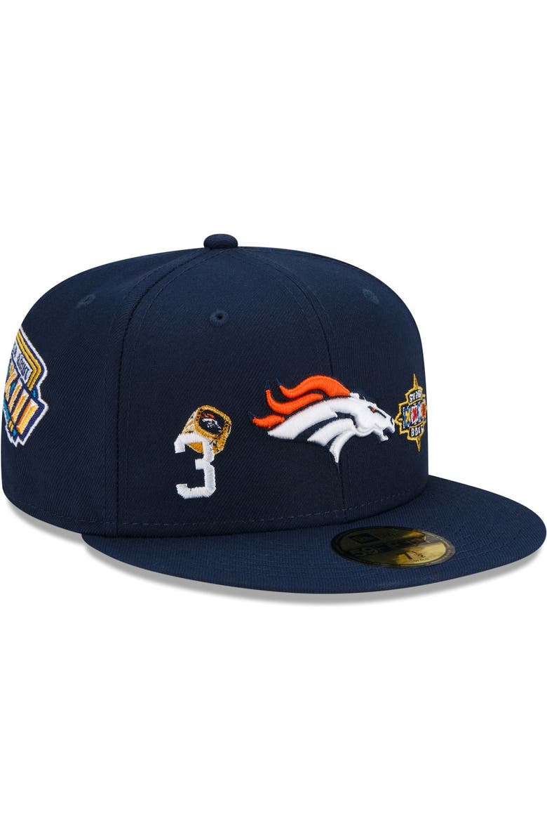 New Era Men's New Era Navy Denver Broncos 3x Super Bowl Champions Count The Rings 59FIFTY Fitted Hat, Alternate, color,