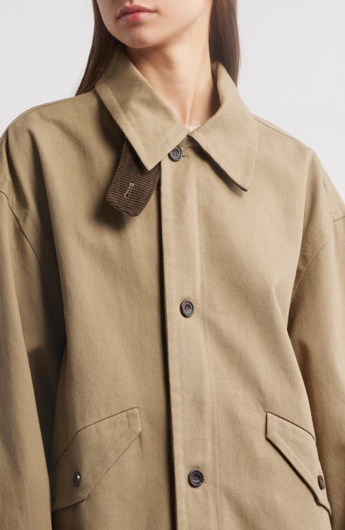 Pixie Market Contrast Corduroy Cotton Jacket In Khaki